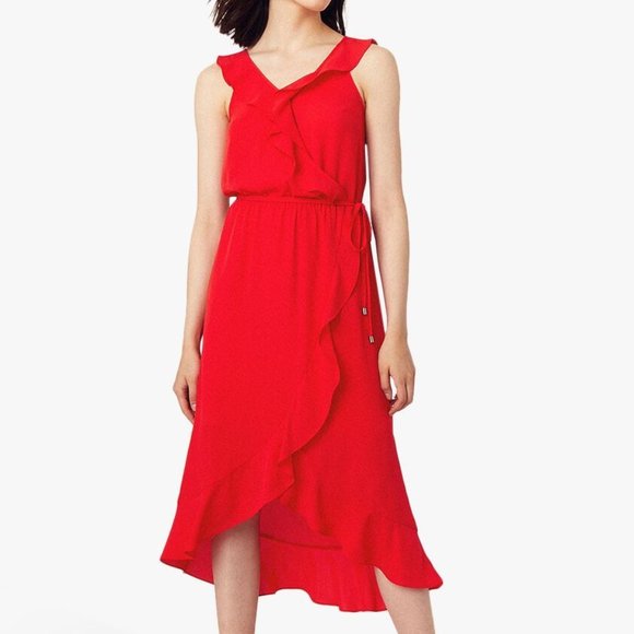 oasis ruffle wrap dress